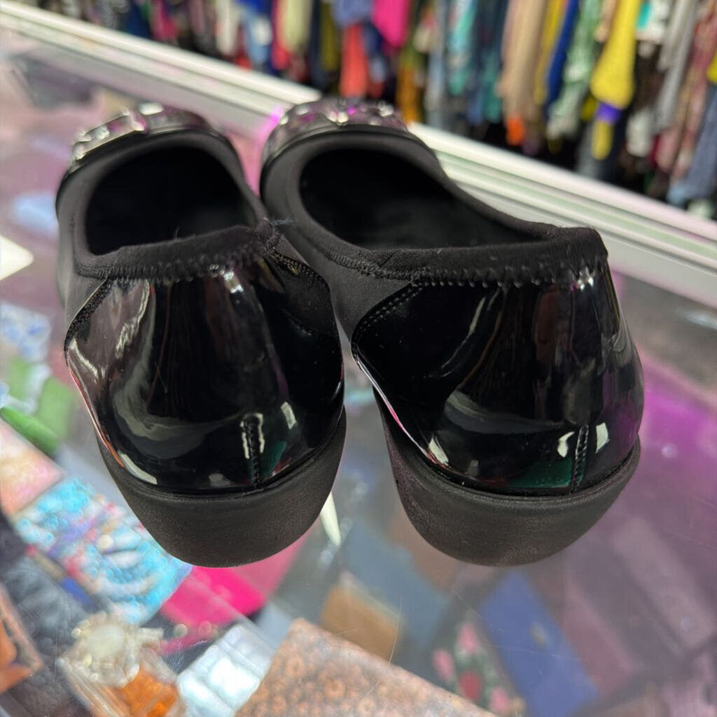 7M East 5th Wedge Patent Buckle Shoe