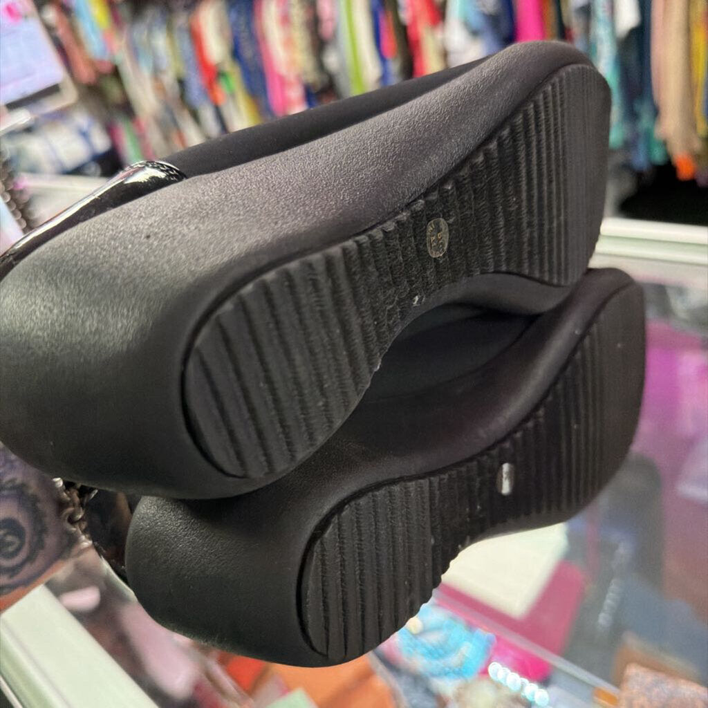 7M East 5th Wedge Patent Buckle Shoe