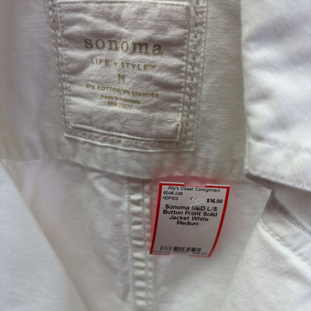 MED L/S Button Front Solid Jacket