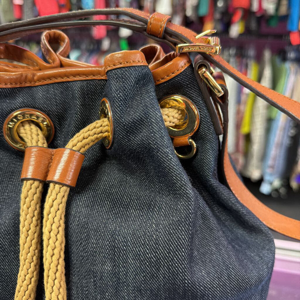 Michael Kors Marina Denim Bucket BagTassel Drawstring