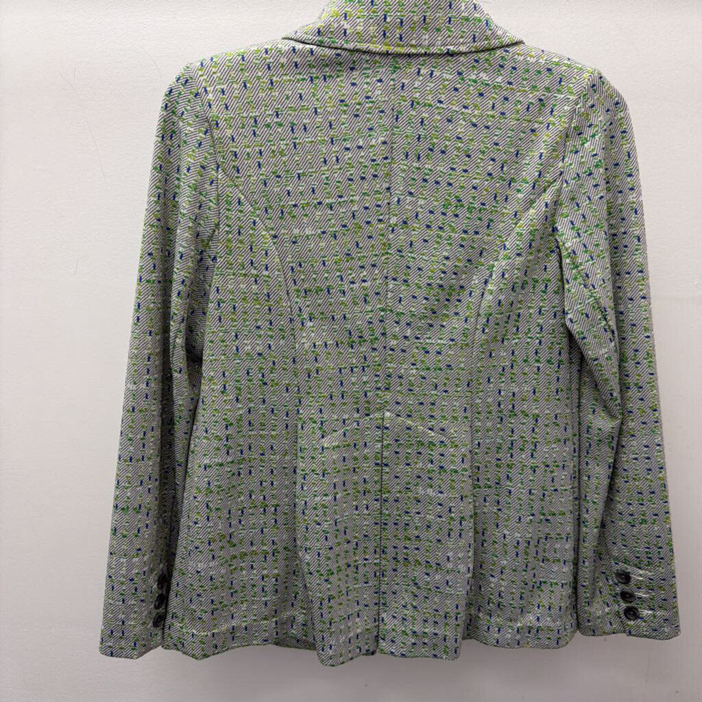 SM L//s Textured Patterned One Button Blazer