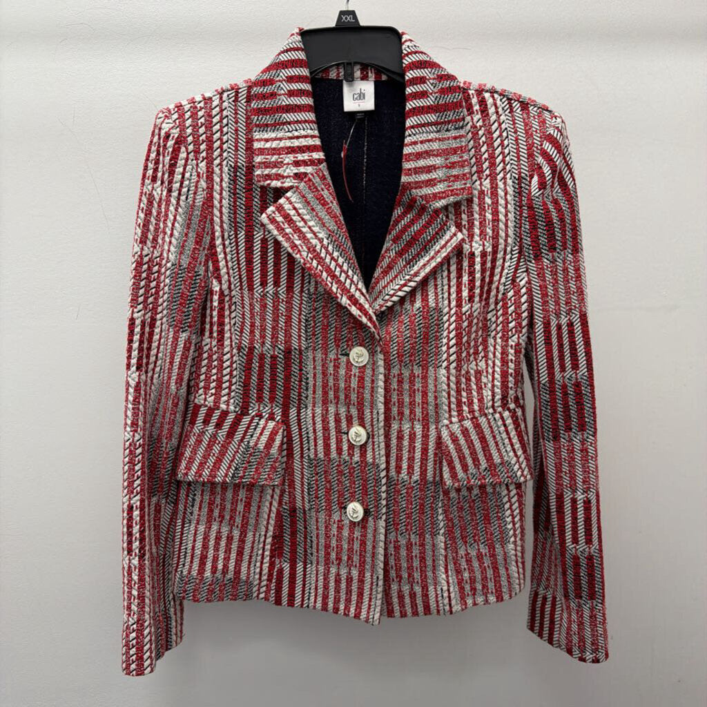 SM L/S 3 Button Patterned Blazer