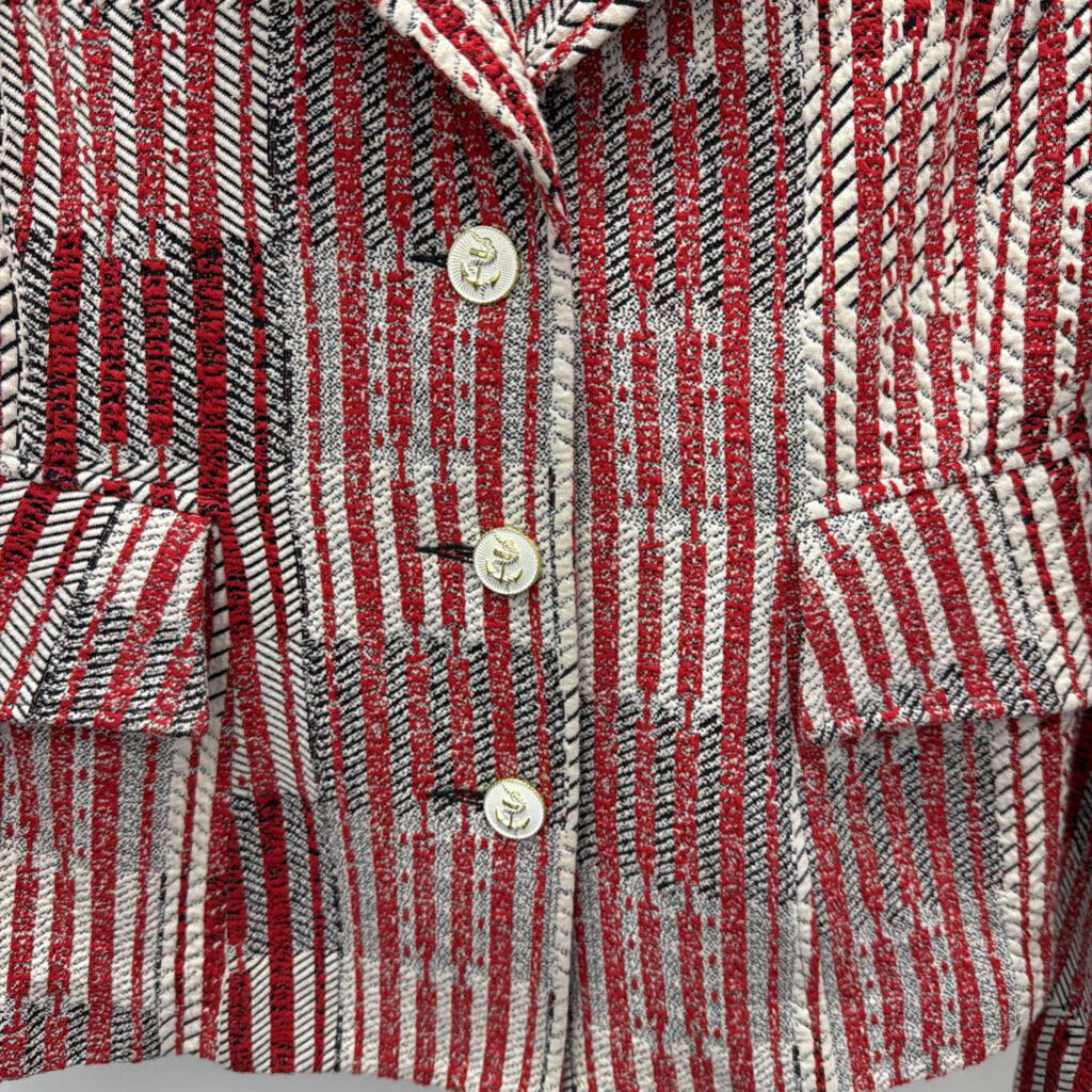 SM L/S 3 Button Patterned Blazer