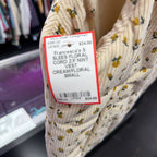 S SLEES FLORAL CORD Z/F NWT VEST