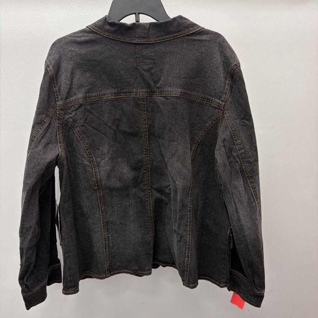 2X L/S B/F DENIM COLLARED JACKET