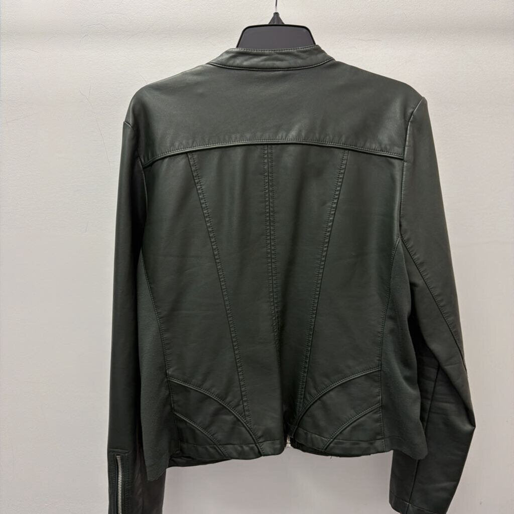 XL L/S Z/F PLEATHER MOTO JACKET