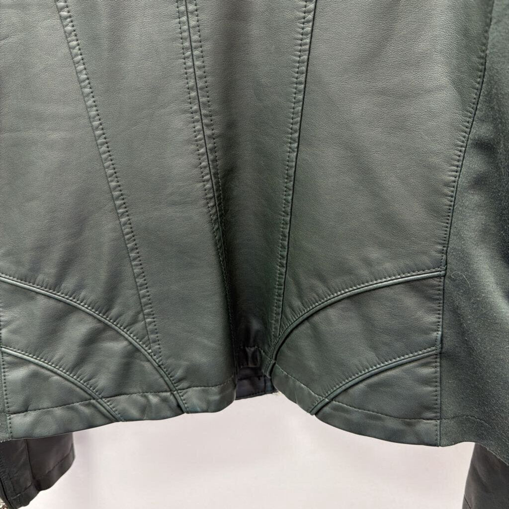 XL L/S Z/F PLEATHER MOTO JACKET