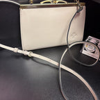 Patricia Nash Milina Frame Aegean Bloom Chalk Crossbody Leather Strap
