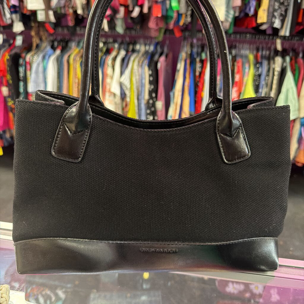 Sag Harbor Canvas Tote Faux Leather Trim