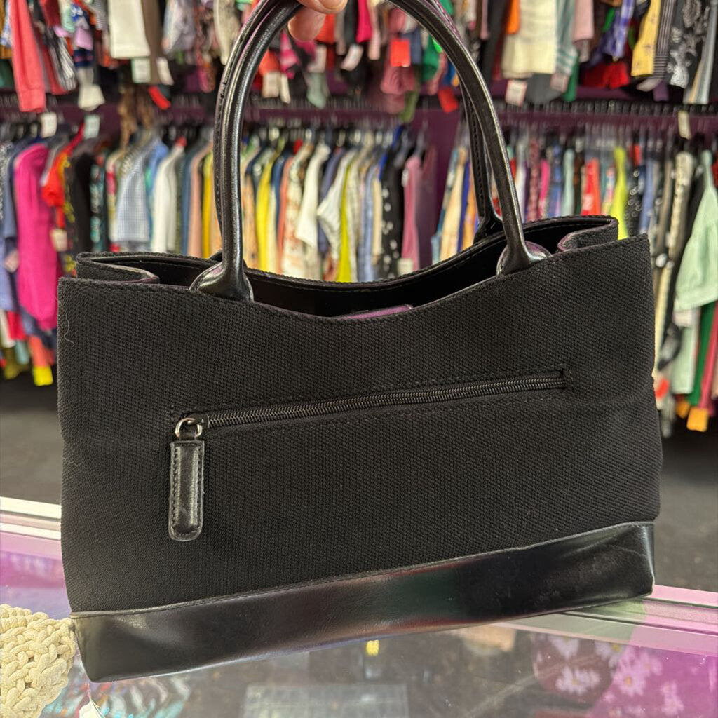 Sag Harbor Canvas Tote Faux Leather Trim