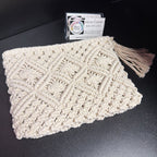 Unknown Crochet Zip Top Tassel Clutch