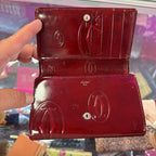 Cartier Happy Birthday Bordeaux Patent Leather Trifold Wallet