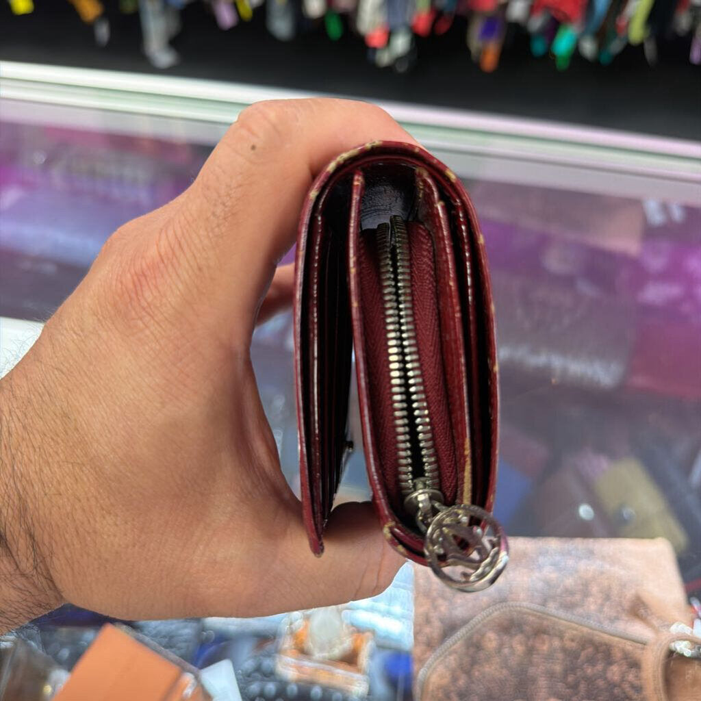 Cartier Happy Birthday Bordeaux Patent Leather Trifold Wallet
