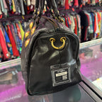 Gucci Babouska Boston Bag Leather Satchel Gold Button Heart Charm