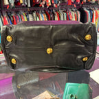 Gucci Babouska Boston Bag Leather Satchel Gold Button Heart Charm