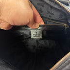 Gucci Babouska Boston Bag Leather Satchel Gold Button Heart Charm