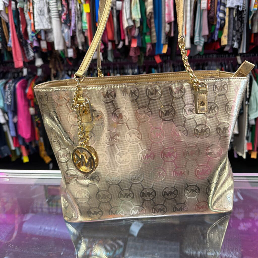 Michael Kors Metallic Coin Logo Chain Tote