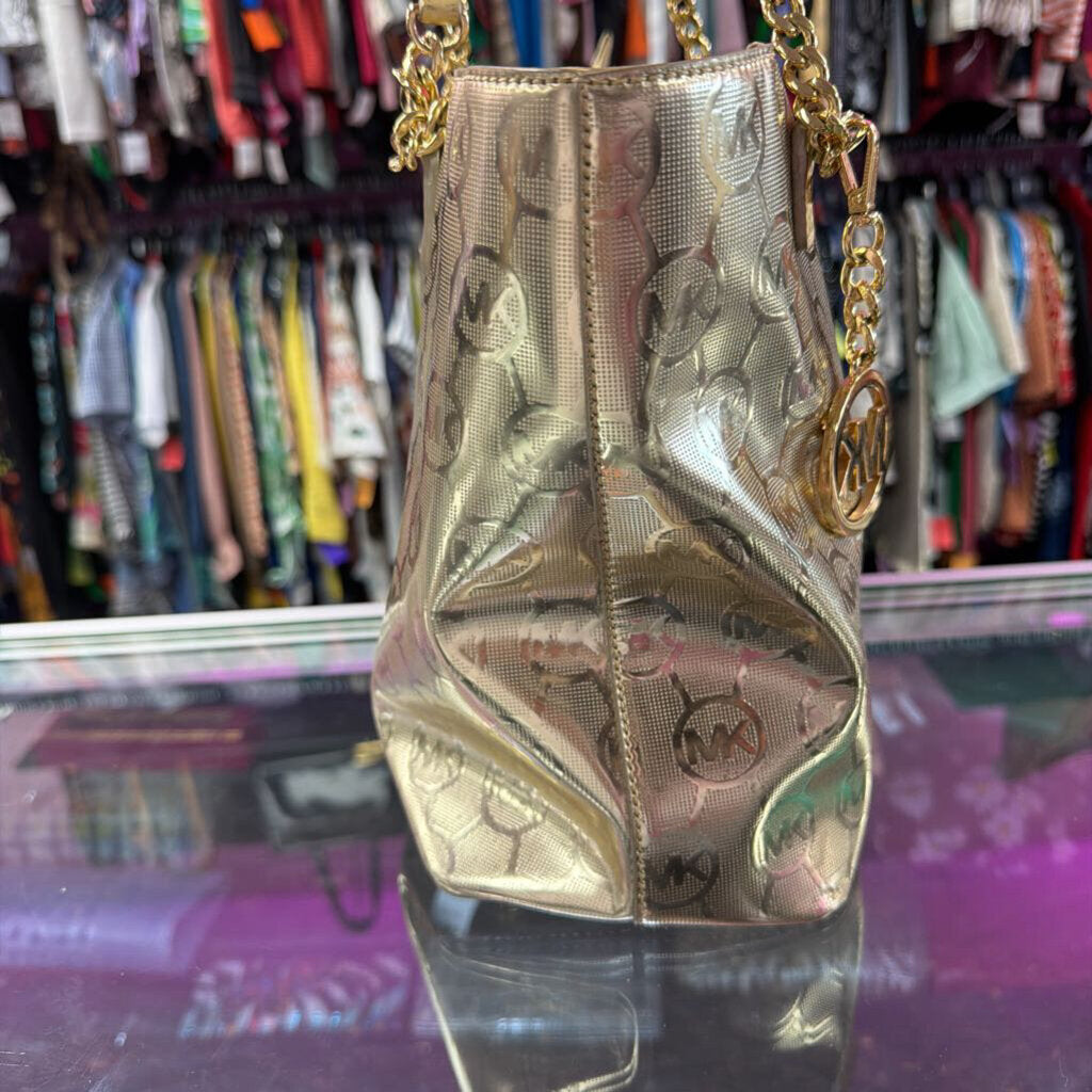 Michael Kors Metallic Coin Logo Chain Tote