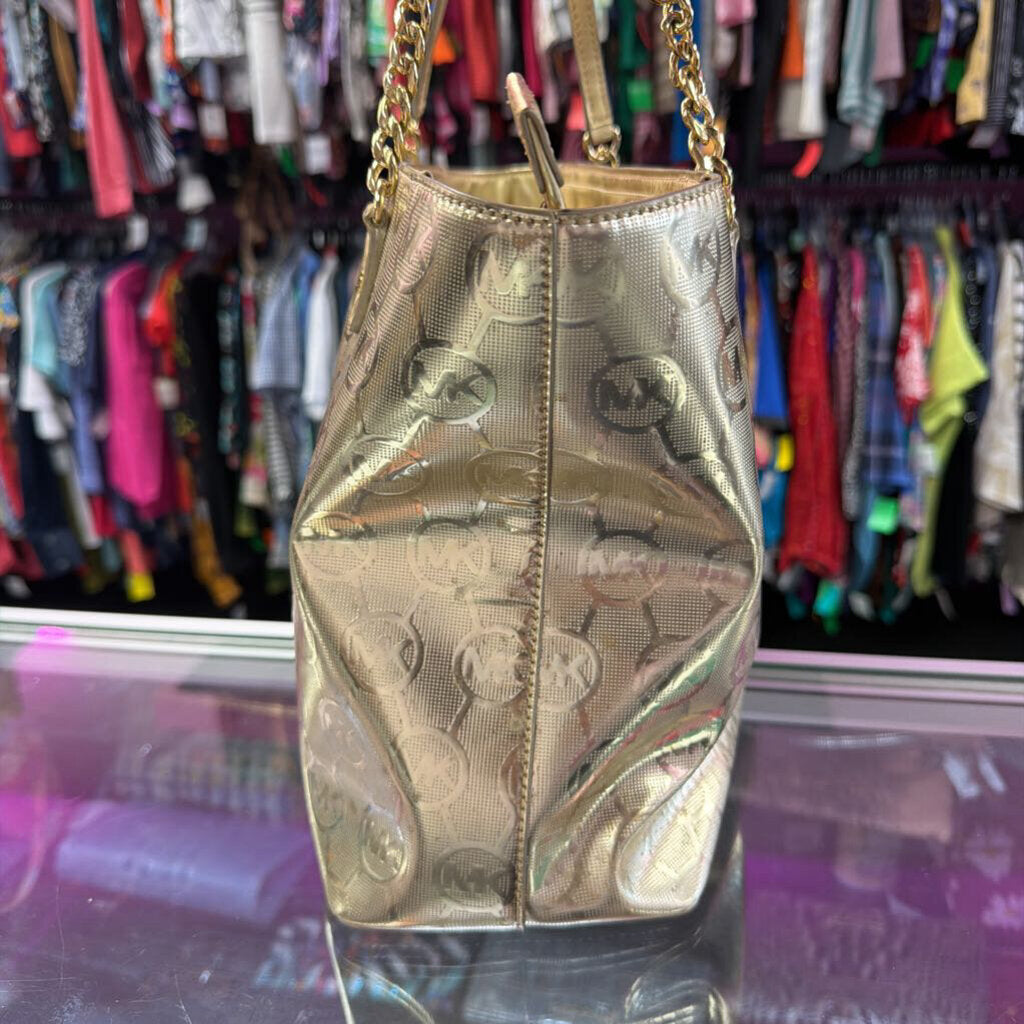 Michael Kors Metallic Coin Logo Chain Tote