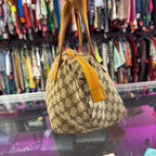 Gucci GG Canvas Yellow Web Tote Bag Zip Top