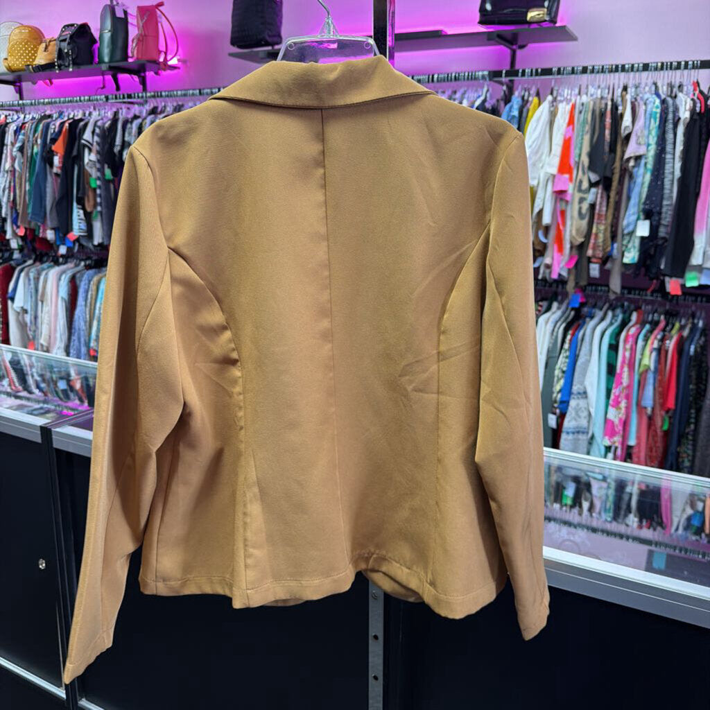 MED L/S One Button Solid Blazer