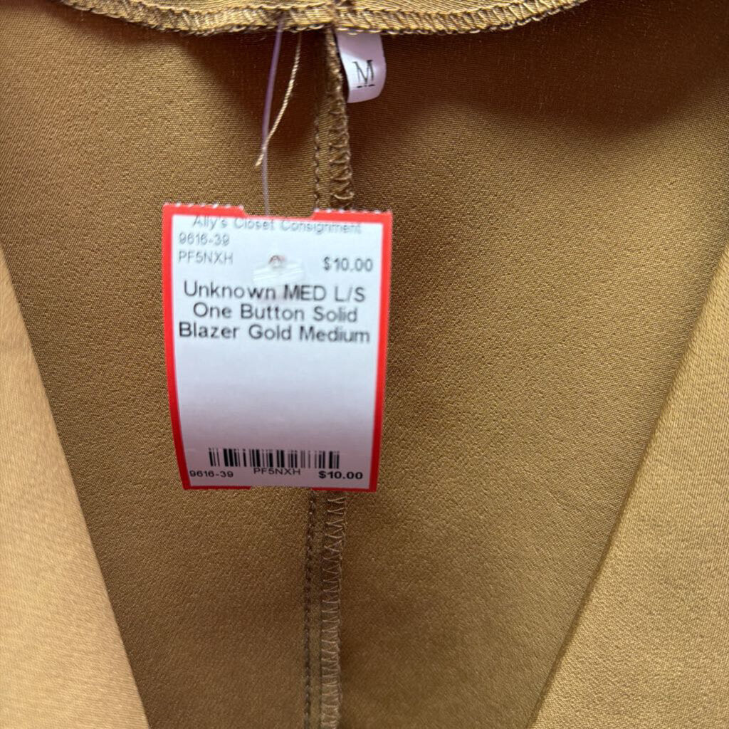 MED L/S One Button Solid Blazer