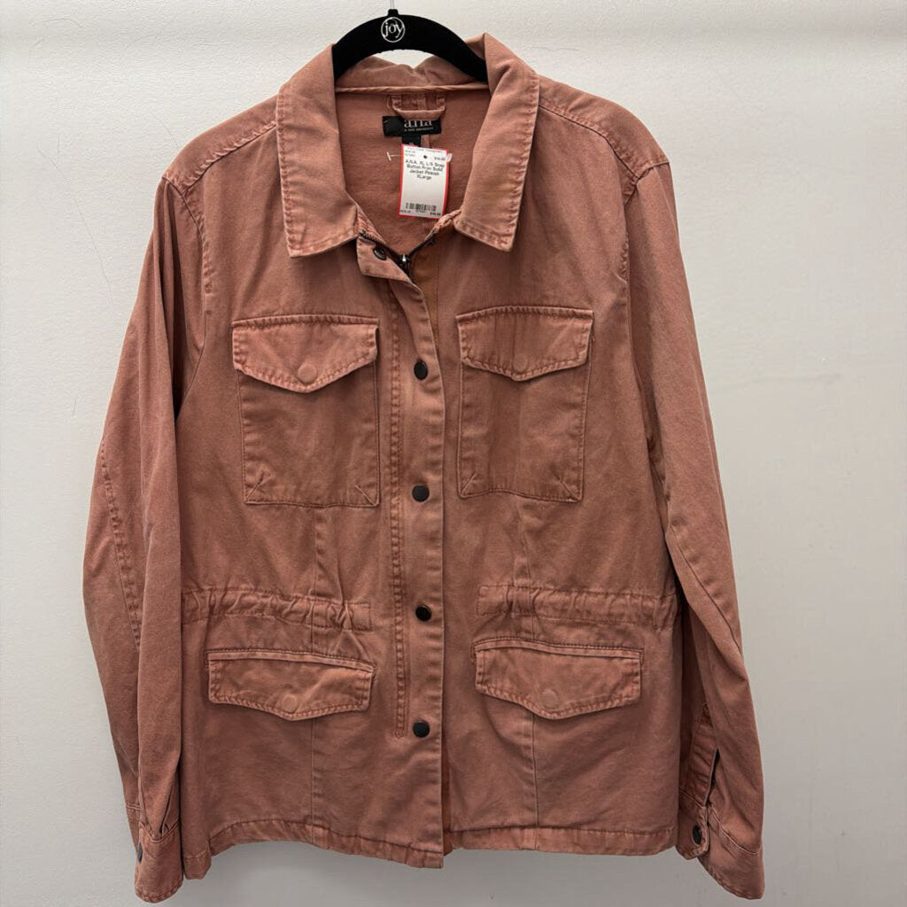 XL L/S Snap Button Fron Solid Jacket