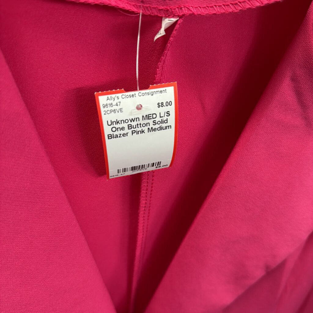 MED L/S One Button Solid Blazer
