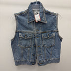 MED SLess Four Button Denim Vest