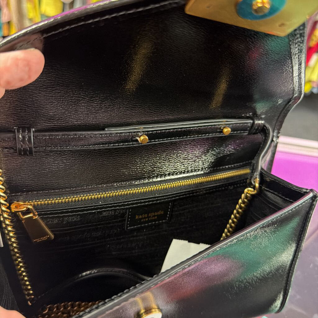 Kate Spade Anna Medium Patent Convertible Clutch Chain Crossbody