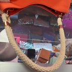 Michael Kors NWT Amy Hobo Canvas Pebbled Detail Braided Rope Handle