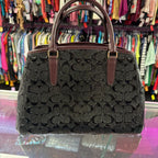 Coach Margot Carryall Embossed Logo Patent Chain Detail Satchel