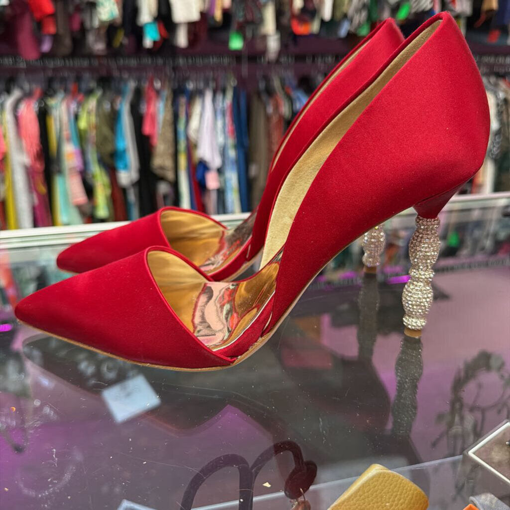 9 Badgley Mischka Karma Pumps Satin Pointed Heel