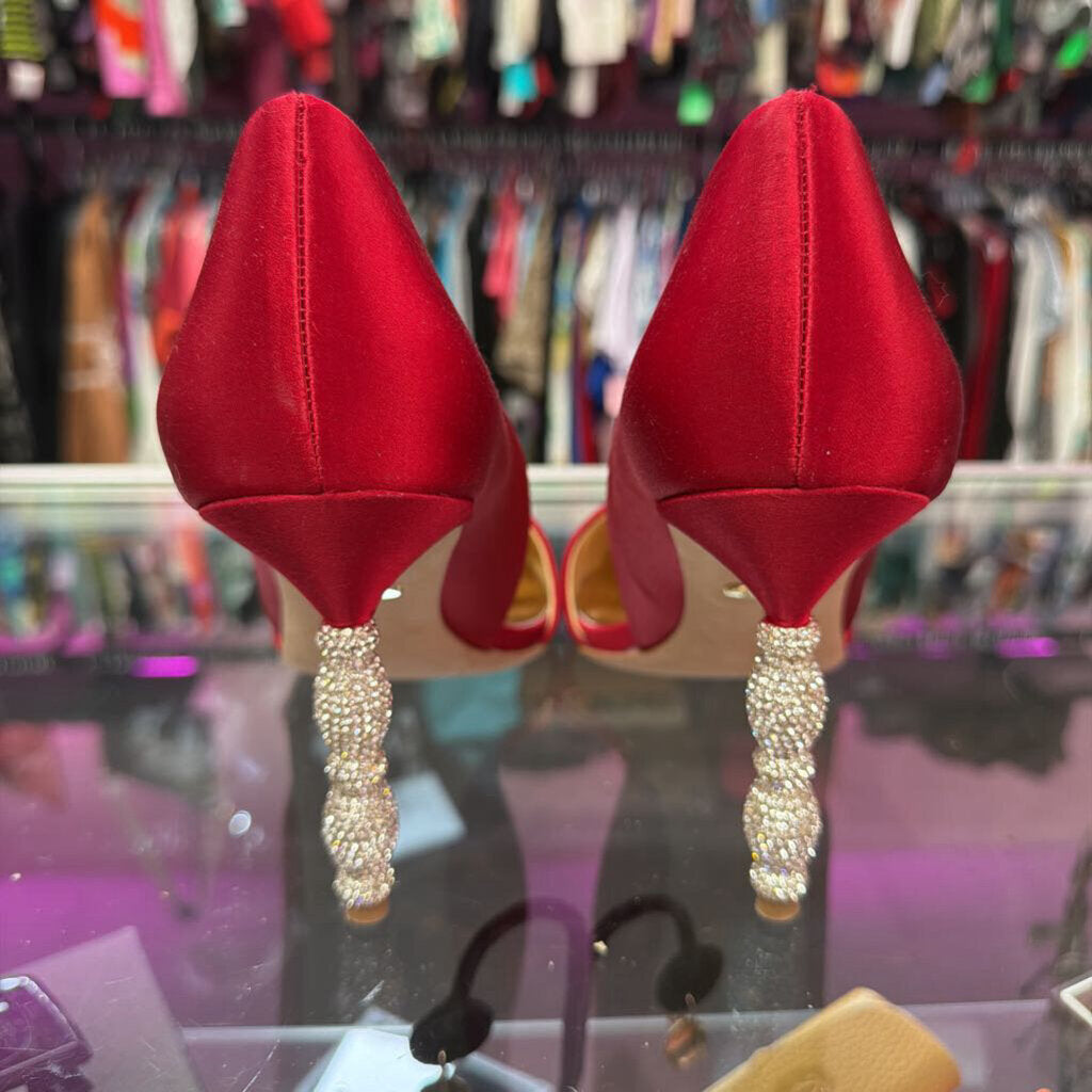 9 Badgley Mischka Karma Pumps Satin Pointed Heel