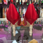 9 Badgley Mischka Karma Pumps Satin Pointed Heel