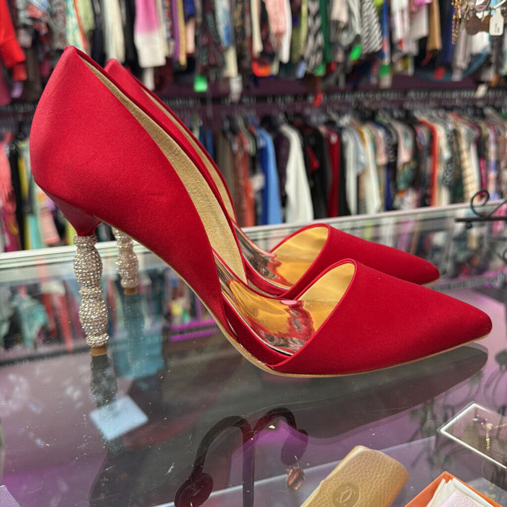 9 Badgley Mischka Karma Pumps Satin Pointed Heel