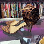 9 Jessica Simpson Animal Print 3D Flower Detail Heel