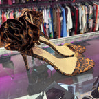 9 Jessica Simpson Animal Print 3D Flower Detail Heel