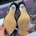 9 JLO Point Velvert Embellished Ankle Strap Heel