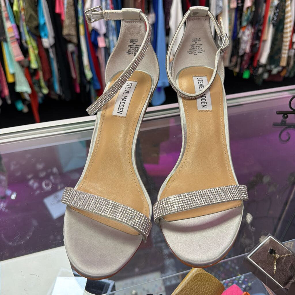 9 Steve Madden Illumine-R Sandals Crystal Encrusted