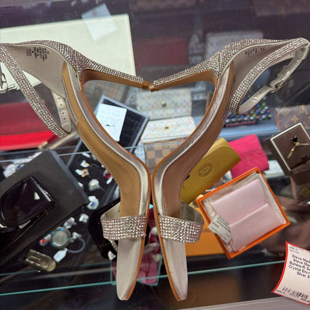 9 Steve Madden Illumine-R Sandals Crystal Encrusted