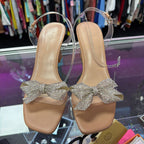 9 BCBG Relso Sandal Rhinestone Bow Detail