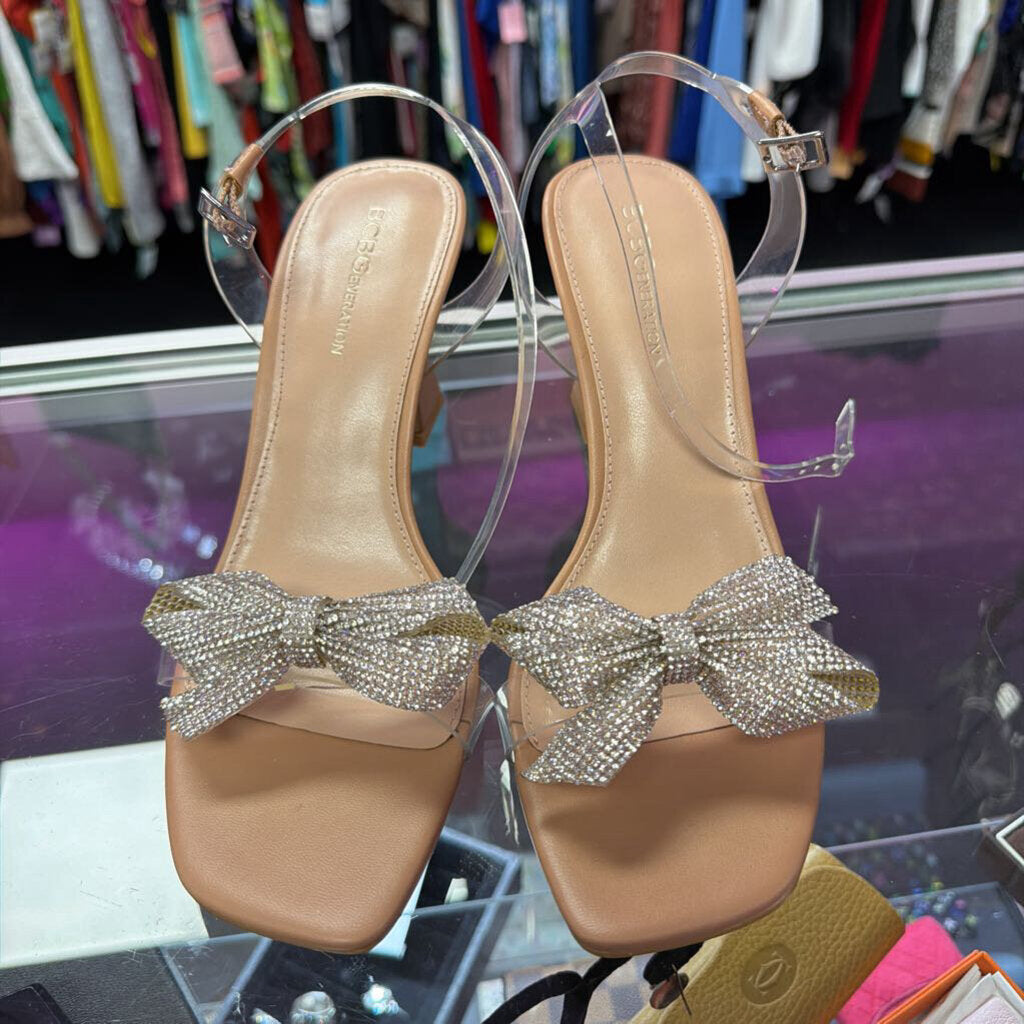 9 BCBG Relso Sandal Rhinestone Bow Detail