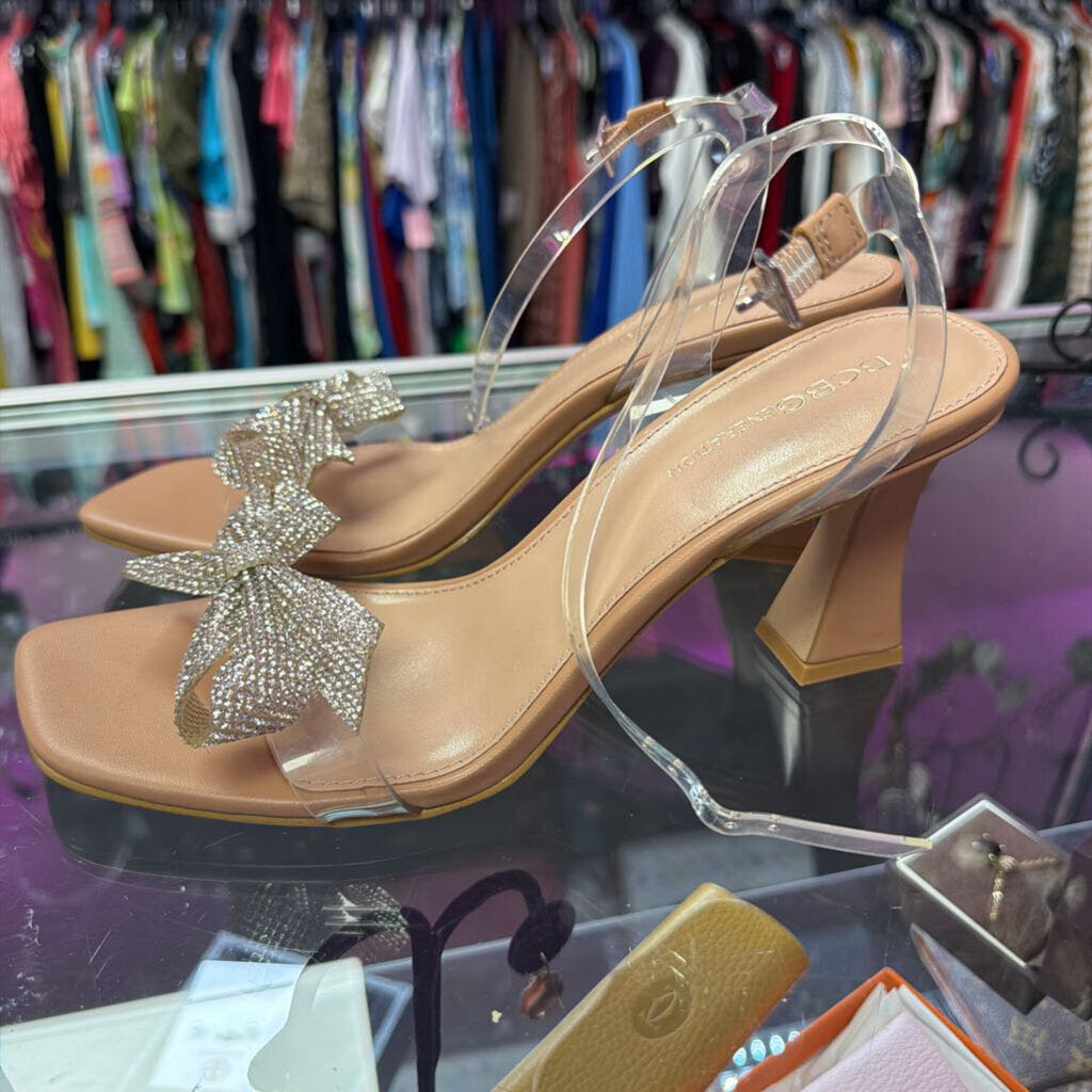9 BCBG Relso Sandal Rhinestone Bow Detail