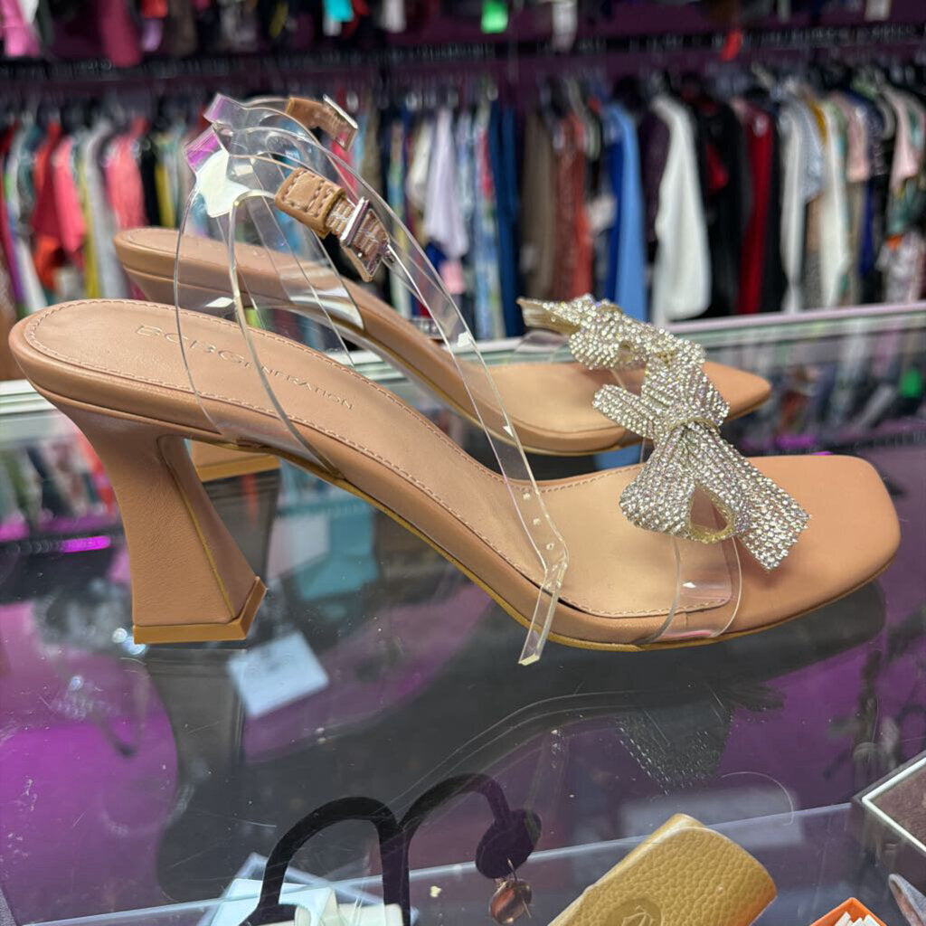 9 BCBG Relso Sandal Rhinestone Bow Detail