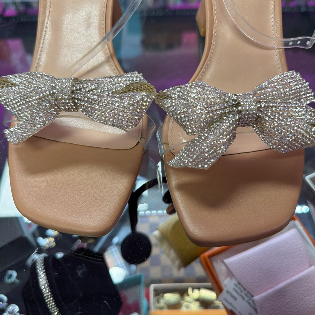 9 BCBG Relso Sandal Rhinestone Bow Detail