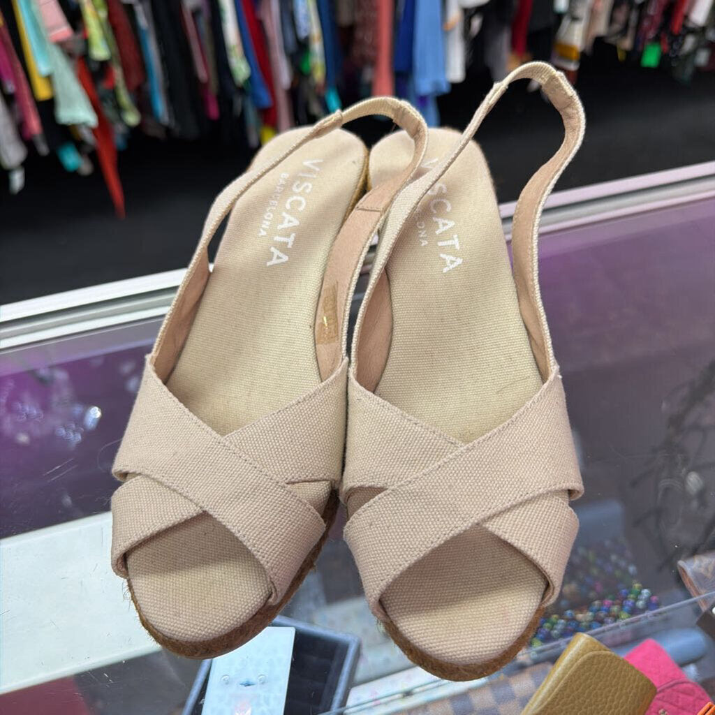 9 Viscata Llansa Canvas Slingback Espadrille Wedge Sandal