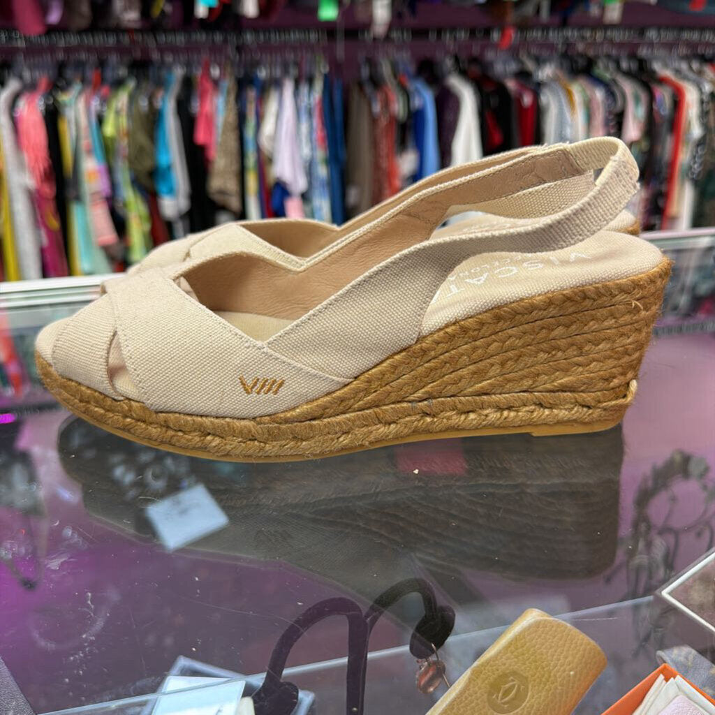 9 Viscata Llansa Canvas Slingback Espadrille Wedge Sandal