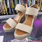 9 MIA Canvas Ankle Strap Espadrille Wedge Sandal