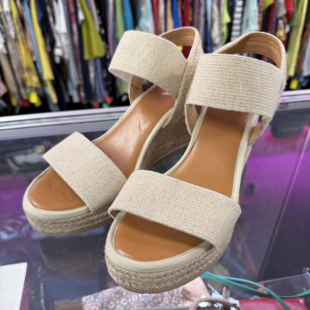 9 MIA Canvas Ankle Strap Espadrille Wedge Sandal
